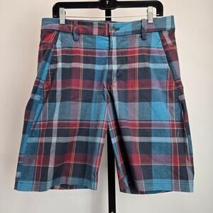 Lululemon Athletica ABC Shorts Performance Chino Golf Plaid 10" Inseam Size 34
